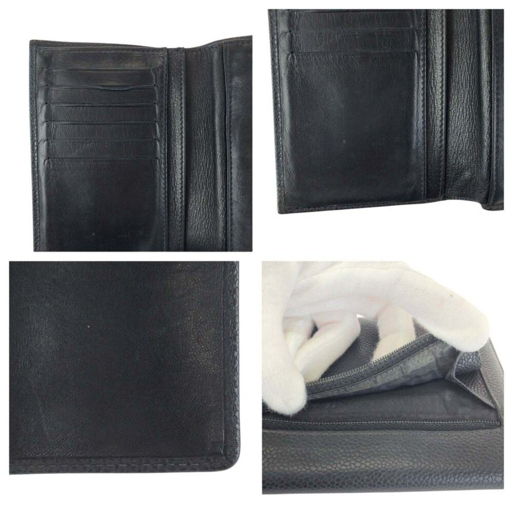 CHANEL Vintage Black Caviar Leather Logo Wallet - Picture 7 of 10